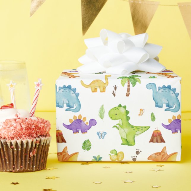 Kinder Niedlich Dinosaurier Muster Geschenkpapier (Geburtstagsparty)