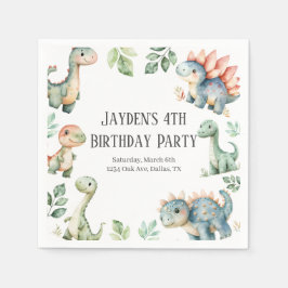 Kinder Niedlich Dinosaurier ThemenGeburtstagsparty Serviette