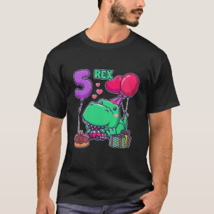 Kinder Niedlich Drei Rex 5th Birthday Dritter Dino T-Shirt
