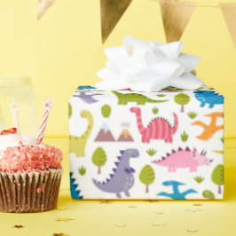 Kinder Niedlich farbige Dinosaurier Geschenkpapier