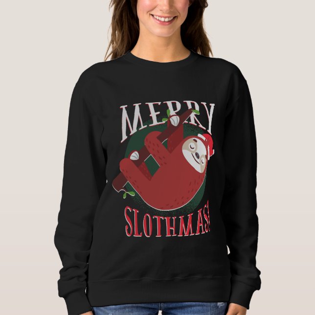 Kinder Niedlich Funny Funny Frohe Weihnachts-Sloth Sweatshirt (Vorderseite)