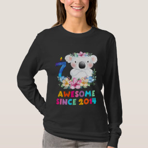 Kinder Niedlich Koala Bären 7 Jahre Geburtstagsaus T-Shirt