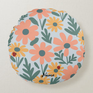 Kinder Niedlich Ladybug Polka dot Daisy Blume Patt Rundes Kissen