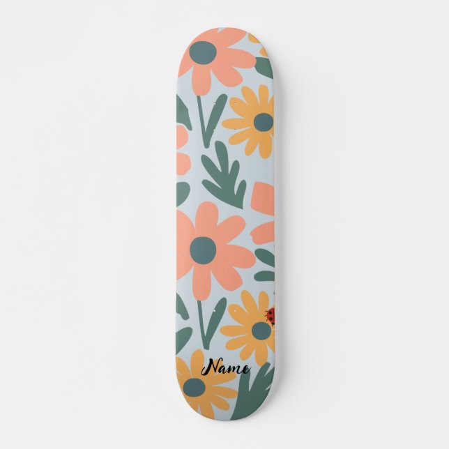 Kinder Niedlich Ladybug Polka dot Daisy Blume Patt Skateboard (Vorne)