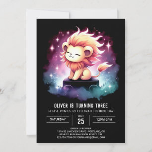 Kinder Niedlich Lion Birthday Einladung