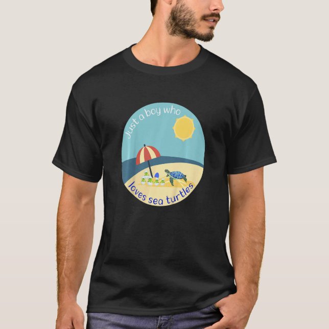 Kinder Niedlich nur ein Junge, der Lieben Sea Turt T-Shirt (Vorderseite)