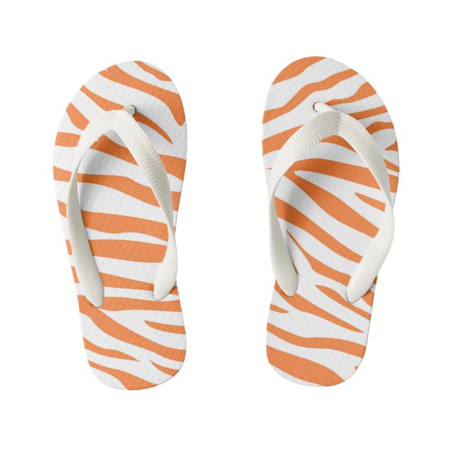 Kinder Niedlich Orange Stripe Flip Flops (Fußbett)