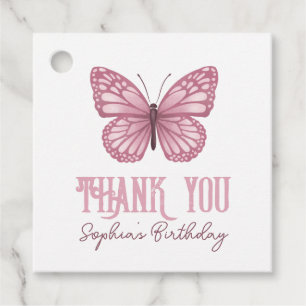 Kinder Niedlich Pink Butterfly Geburtstag Danke, G Geschenkanhänger