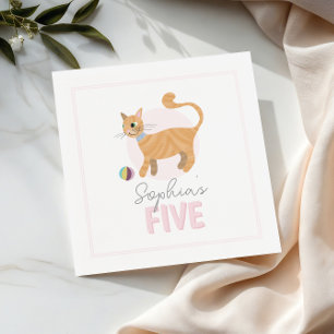 Kinder Niedlich Pink Cat Girls Geburtstag Serviette