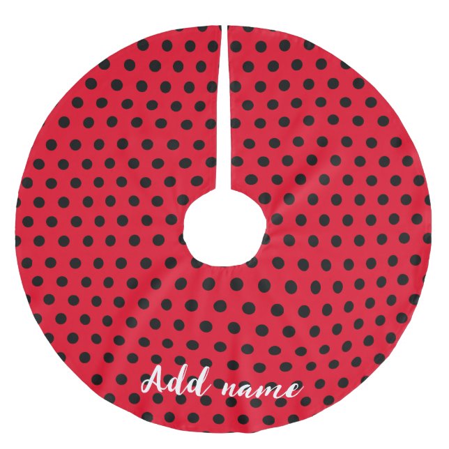 Kinder Niedlich Red Ladybug Polka dot Party Patter Polyester Weihnachtsbaumdecke (Vorderseite)
