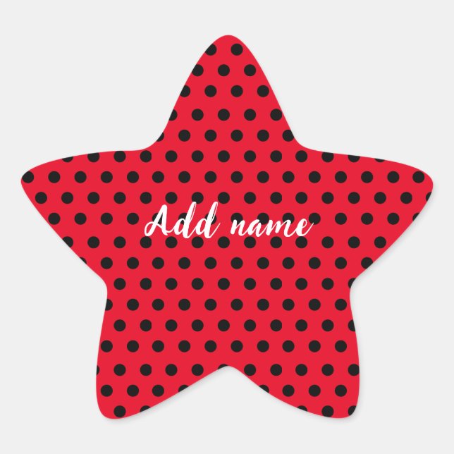 Kinder Niedlich Red Ladybug Polka dot Party Patter Stern-Aufkleber (Vorderseite)