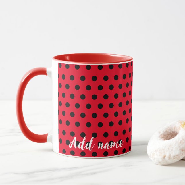 Kinder Niedlich Red Ladybug Polka dot Party Patter Tasse (Mit Donut)