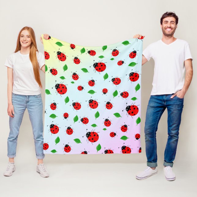Kinder Niedlich Red Ladybug Polka dot Spring Patte Fleecedecke (Beispiel)