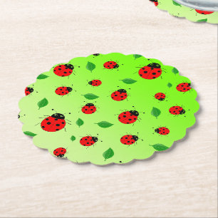 Kinder Niedlich Red Ladybug Polka dot Spring Patte Untersetzer