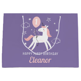 Kinder Niedlich Unicorn Personalisiert Geburtstag Große Geschenktüte