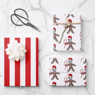 Kinder Niedlich Weihnachten Lebkuchen Mann Muster Geschenkpapier Set
