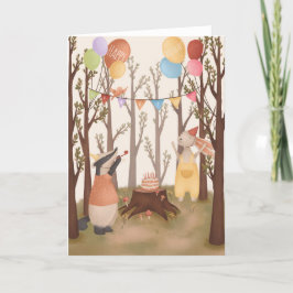 Kinder Niedlich Woodland Animal Party Geburtstagsk Karte
