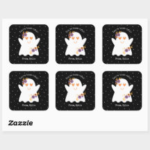 Kinder Niedlich zwischen Ghost Square Sticker