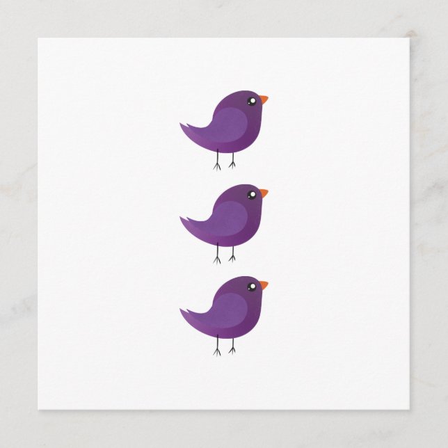 Kinder niedliche Birke Menükarte (Vorderseite)