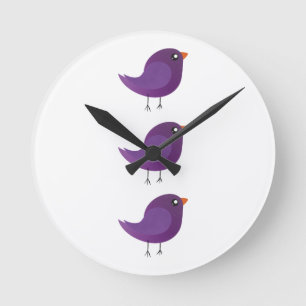 Kinder niedliche Birke Runde Wanduhr