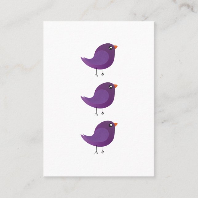 Kinder niedliche Birke Telefonnummerkarte (Vorderseite)