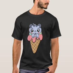 Kinder Niedliche Eiscreme Katze Kinder Süßigkeiten T-Shirt