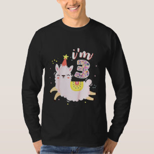 Kinder Niedliche Geburtstag Llama Im 3 Jahre alt M T-Shirt