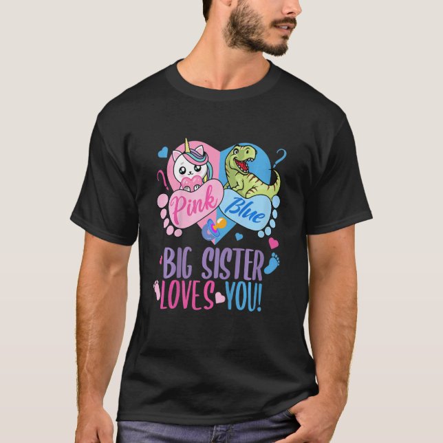 Kinder Niedliche rosa oder blaue Lieben Gänseblümc T-Shirt (Vorderseite)