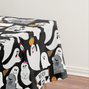 Kinder Niedliche weiße Geister Halloween-Party Gem Tischdecke