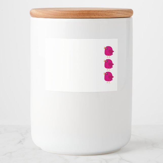 Kinder niedlicher Vogel Lebensmitteletikett (Vorderseite)