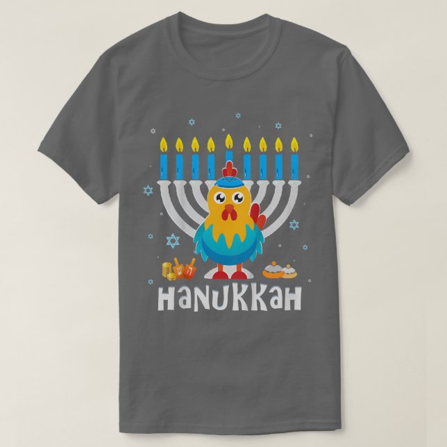 Kinder Niedliches jüdisches Hühnchen Hanukkah Paja T-Shirt (Design vorne)