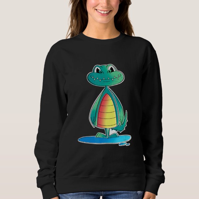 Kinder Niedliches Krokodil Sweatshirt (Vorderseite)