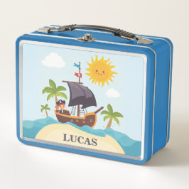 Kinder Niedliches Personalisiertes Piratenschiff Metall Brotdose