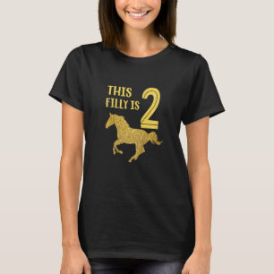 Kinder Niedliches Pferd 2. Geburtstag Dieses Fill  T-Shirt