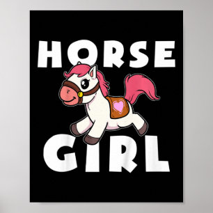 Kinder Niedliches Pferd Girl Pony Schifffahrtsgese Poster