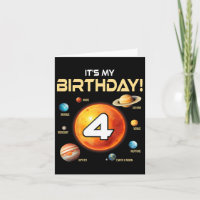 Kinder Niedliches Sonnensystem 4. Geburtstag 4 Jah