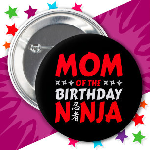 Kinder Ninja Party Karate Mama des Geburtstags Nin Button