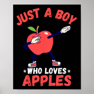 Kinder nur ein Junge, der Lieben Äpfel gibt lustig Poster
