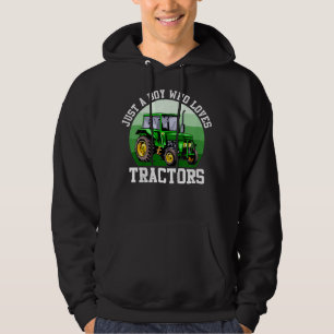 Kinder nur ein Junge, der Lieben Traktoren Bauernh Hoodie