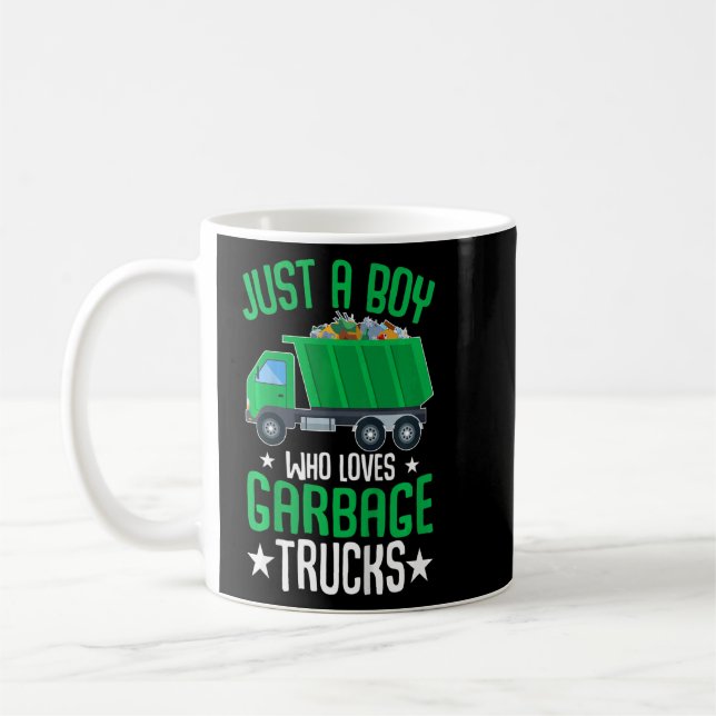 Kinder nur ein Junge, der Mülltransporter Liebe Kaffeetasse (Links)