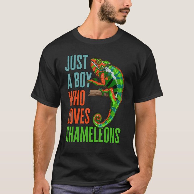 Kinder nur einen Jungen, der Chameleons Reptile Li T-Shirt (Vorderseite)