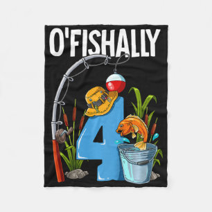 Kinder O'fishally 4 Jahre alt 4. Geburtstag Angeln Fleecedecke