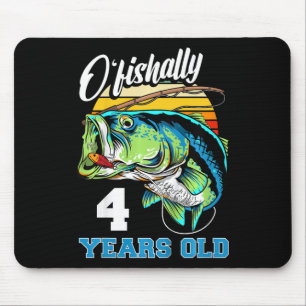 Kinder Ofishally 4 Jahre alt Fischer 4. Geburtstag Mousepad