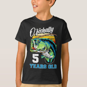 Kinder Ofishally 5 Jahre alter Fischer 5. Geburtst T-Shirt