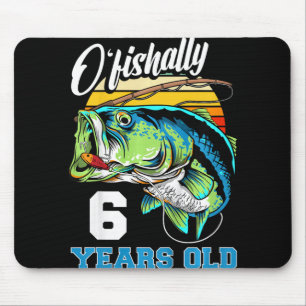 Kinder Ofishally 6 Jahre alt Fischer 6. Geburtstag Mousepad