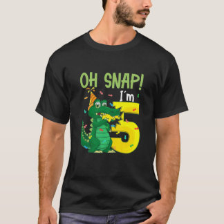 Kinder Oh Snap Ich bin 5 Krokodil 5. Geburtstag Al T-Shirt
