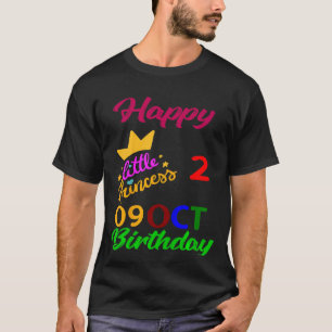 Kinder Oktober Mädchen Geburtstag 9. Oktober 2. An T-Shirt