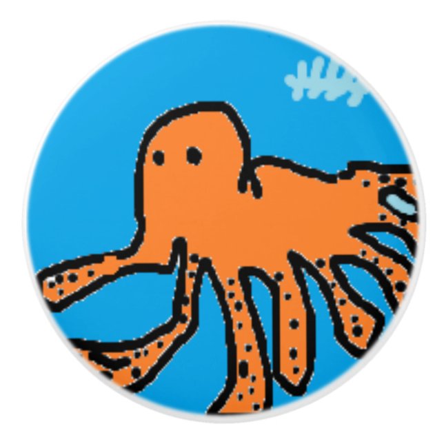 Kinder-Oktopus-Griff Keramikknauf (Vorderseite)