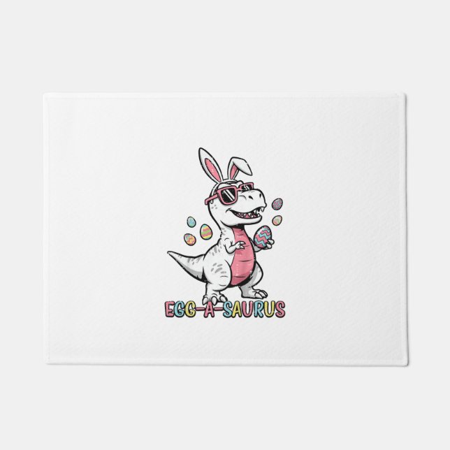 Kinder Ostern Dino Bunny Ei A Saurus Trex Bunny Ju Fußmatte (Vorderseite)