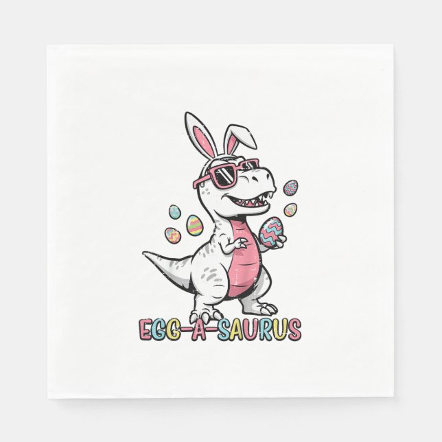 Kinder Ostern Dino Bunny Ei A Saurus Trex Bunny Ju Serviette (Vorderseite)